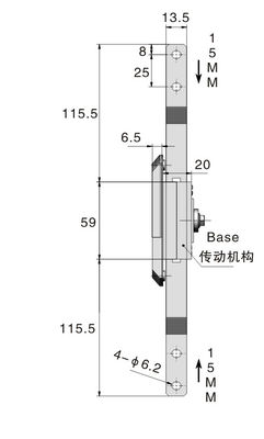 Zinc Alloy Rod Control Lock Cabinet Handle Silver Panel Door Lock