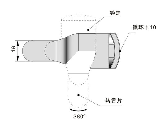 Adjustable Quarter Turn Lock Black Cam Door Locks For Fire Cabinet