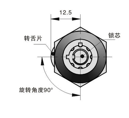 Height 9mm Cabinet Box Lock Cylinder Cam Zinc Alloy Drawer Lock