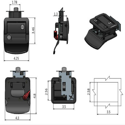 Black Powder Coated RV Door Lock OEM Remote Control For Camper Entry Door